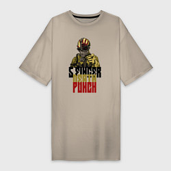 Футболка женская-платье 5 Finger Death Punch Groove Metal, цвет: миндальный
