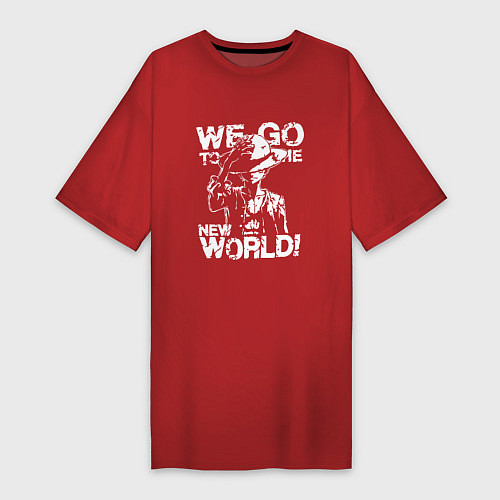 Женская футболка-платье WE GO TO THE NEW WORLD ВАНПИС / Красный – фото 1