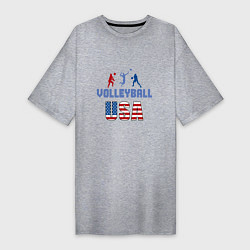 Футболка женская-платье USA - Volleyball, цвет: меланж