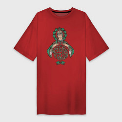Футболка женская-платье Древнеславянская богиня Берегиня, цвет: красный