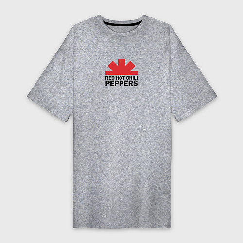 Женская футболка-платье Red Hot Chili Peppers с половиной лого / Меланж – фото 1