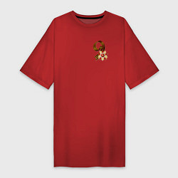 Футболка женская-платье Георгиевская лента, 9 Мая, цвет: красный