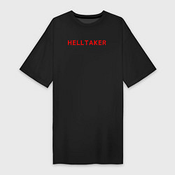 Футболка женская-платье Helltaker logo, цвет: черный