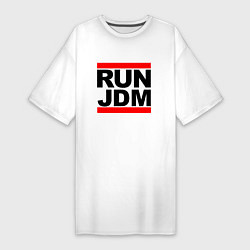 Футболка женская-платье Run JDM Japan, цвет: белый