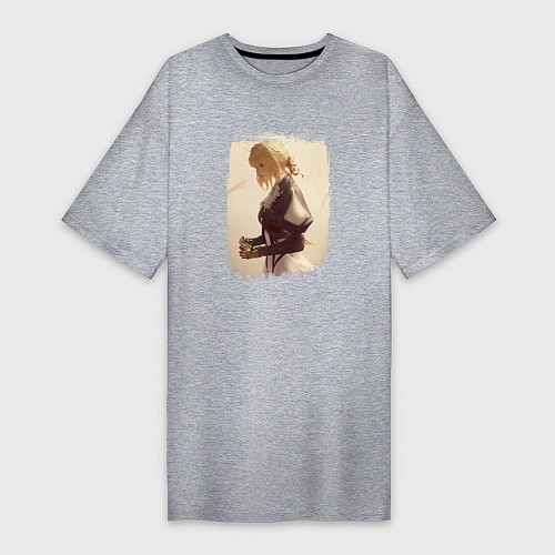 Женская футболка-платье Грустная Вайолет / Меланж – фото 1