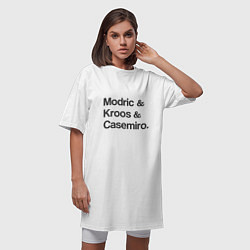 Футболка женская-платье Modric, Kroos, Casemiro, цвет: белый — фото 2