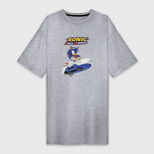 Женская футболка-платье Sonic Free Riders Hedgehog Racer / Меланж – фото 1
