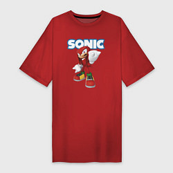 Футболка женская-платье Knuckles Echidna Sonic Video game Ехидна Наклз Вид, цвет: красный