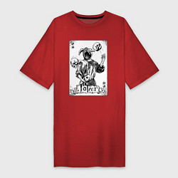 Женская футболка-платье Joker Skull Card