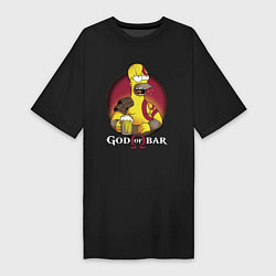 Футболка женская-платье Homer god of bar, цвет: черный