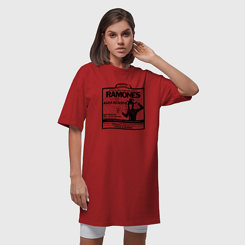 Женская футболка-платье Live at the Palladium, NY - Ramones / Красный – фото 3