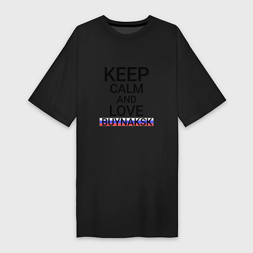 Женская футболка-платье Keep calm Buynaksk Буйнакск / Черный – фото 1