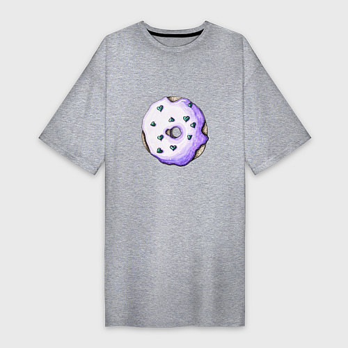 Женская футболка-платье Сиреневый пончик / Меланж – фото 1