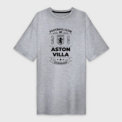 Футболка женская-платье Aston Villa: Football Club Number 1 Legendary, цвет: меланж