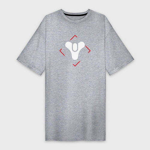 Женская футболка-платье Символ Destiny в красном ромбе / Меланж – фото 1