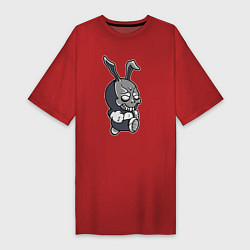 Футболка женская-платье Cool hare Hype Крутой заяц Шумиха, цвет: красный