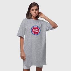 Футболка женская-платье Детройт Пистонс NBA, цвет: меланж — фото 2