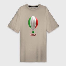 Женская футболка-платье 3d aerostat Italy flag