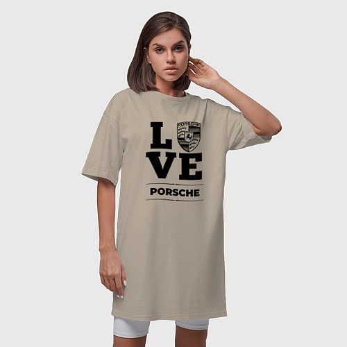 Женская футболка-платье Porsche Love Classic / Миндальный – фото 3