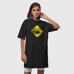 Футболка женская-платье Знак Дрифт желтый, цвет: черный — фото 2