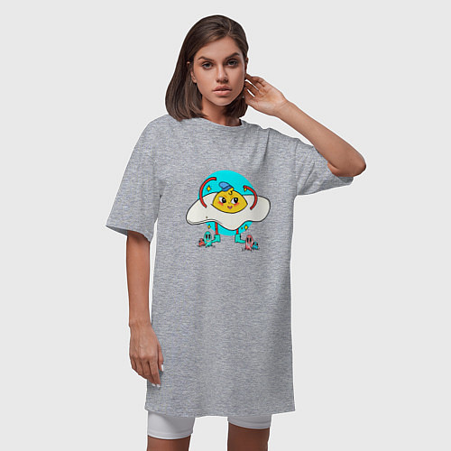 Женская футболка-платье Fried egg / Меланж – фото 3