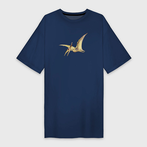 Женская футболка-платье Птеродактиль в полете / Тёмно-синий – фото 1