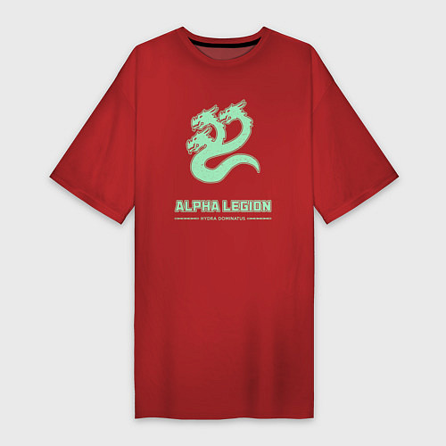 Женская футболка-платье Альфа легион винтаж лого гидра / Красный – фото 1
