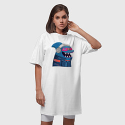 Футболка женская-платье Борзый кульный акулёныш, цвет: белый — фото 2