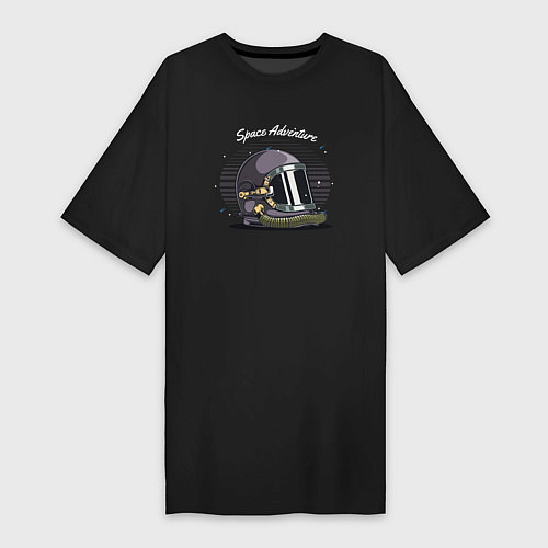 Женская футболка-платье Скафандр космонавта / Черный – фото 1