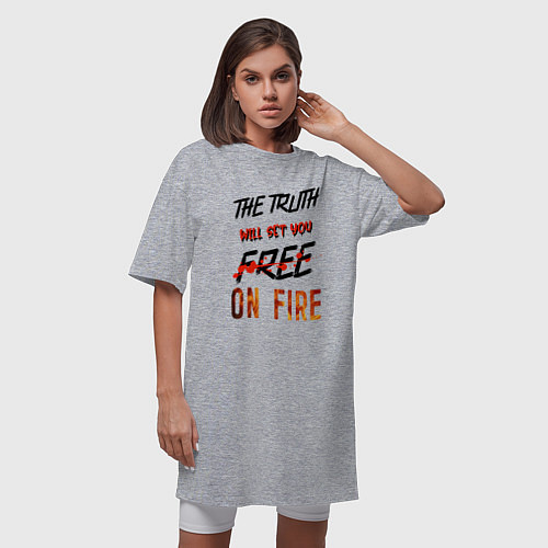 Женская футболка-платье The truth will set you free / Меланж – фото 3