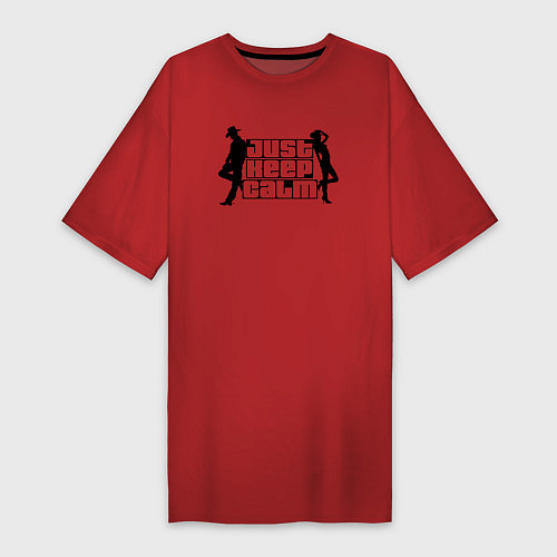 Женская футболка-платье JUST KEEP CALM / Красный – фото 1