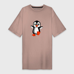 Женская футболка-платье Маленький крошка пингвин