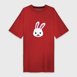 Женская футболка-платье Мордочка белого зайца