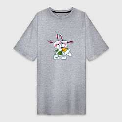 Женская футболка-платье Пара влюбленных заек