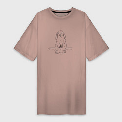 Женская футболка-платье Милый Кролик карандашом
