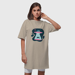 Футболка женская-платье НЛО - Похищение, цвет: миндальный — фото 2
