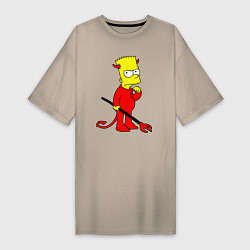 Женская футболка-платье Bart Simpson - devil