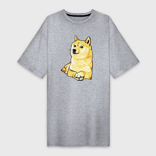 Женская футболка-платье Пёс Доге отдыхает / Меланж – фото 1