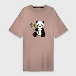 Женская футболка-платье Панда кушает бамбук