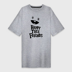 Футболка женская-платье Happy Three Friends - LOGO, цвет: меланж
