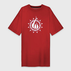 Футболка женская-платье In flames - logo neon, цвет: красный