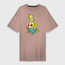 Женская футболка-платье Гомер Симпсон - Just do it!
