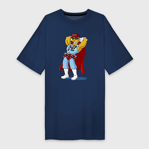 Женская футболка-платье Duffman - Simpsons / Тёмно-синий – фото 1