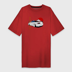 Футболка женская-платье Honda s2000 Roadster Tuning Car, цвет: красный