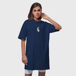 Футболка женская-платье Кролик - Minimal Art, цвет: тёмно-синий — фото 2