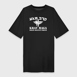 Футболка женская-платье Krav-maga - emblem with wings, цвет: черный