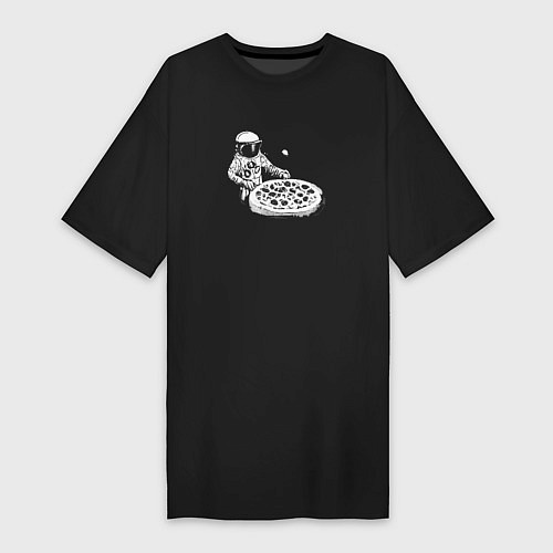 Женская футболка-платье Space breakfast / Черный – фото 1