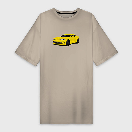 Женская футболка-платье Chevrolet Camaro American Car / Миндальный – фото 1