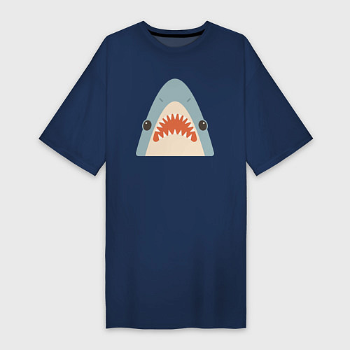 Женская футболка-платье Милая маленькая акула / Тёмно-синий – фото 1