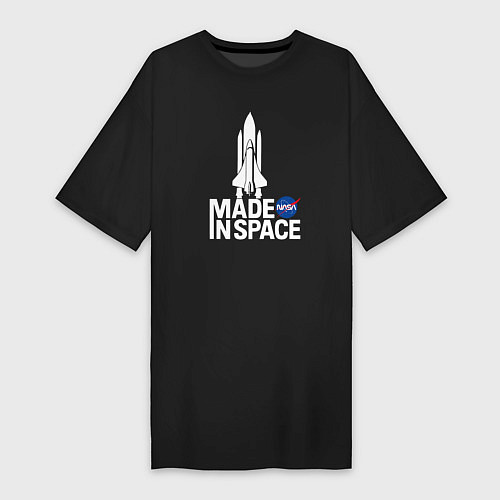 Женская футболка-платье Nasa - made in space / Черный – фото 1